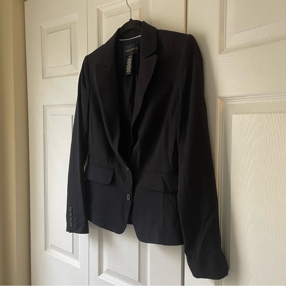 Banana Republic black pinstripe blazer jacket size 0 - Picture 4 of 14